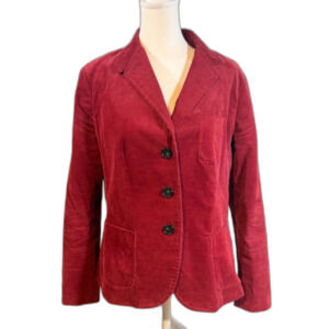 Talbots Burgundy Corduroy Blazer 12P‎ Petite Red